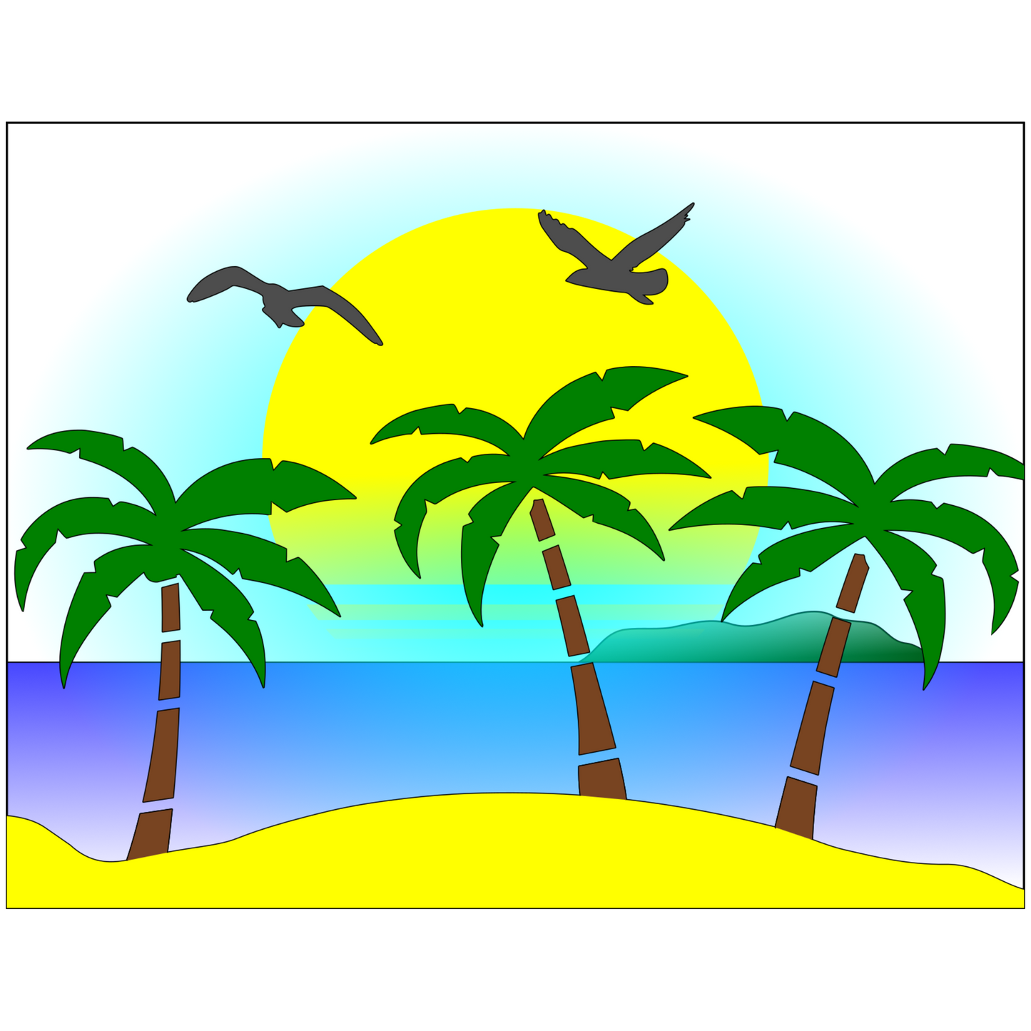 Island Scene Builder Stencil scrappyboystamps