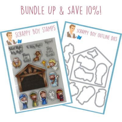 Bundle - Away In A Manger Stamp & Outline Dies scrappyboystamps