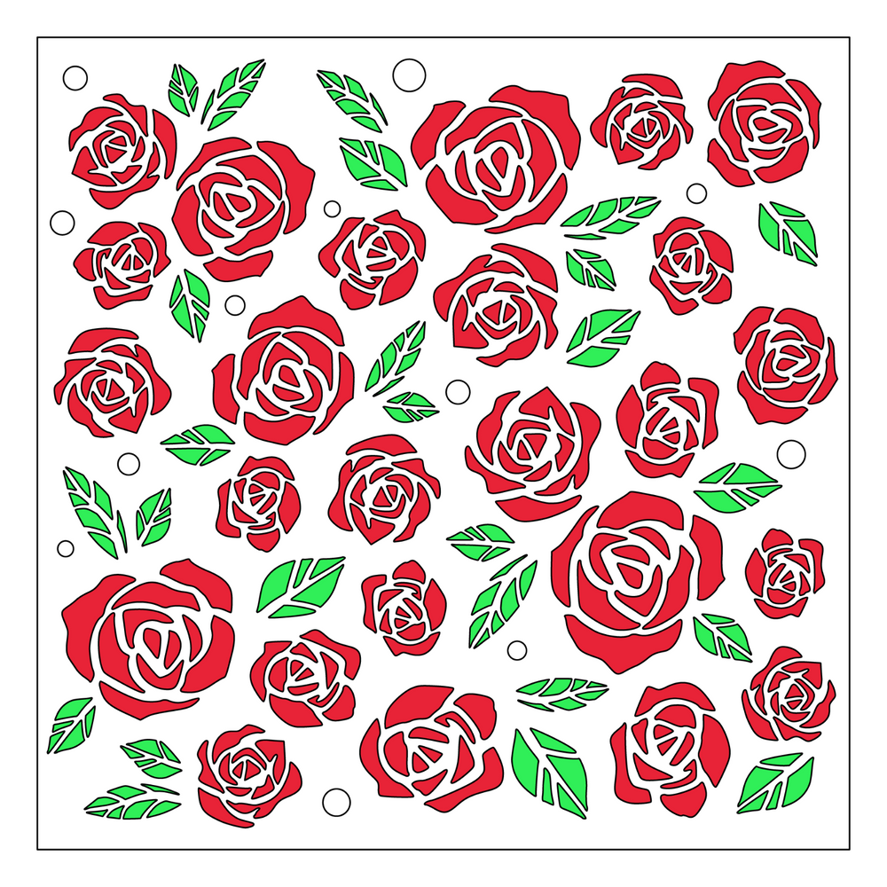 Rose 2 Piece Background Stencil - Scrappy Boy Stamps