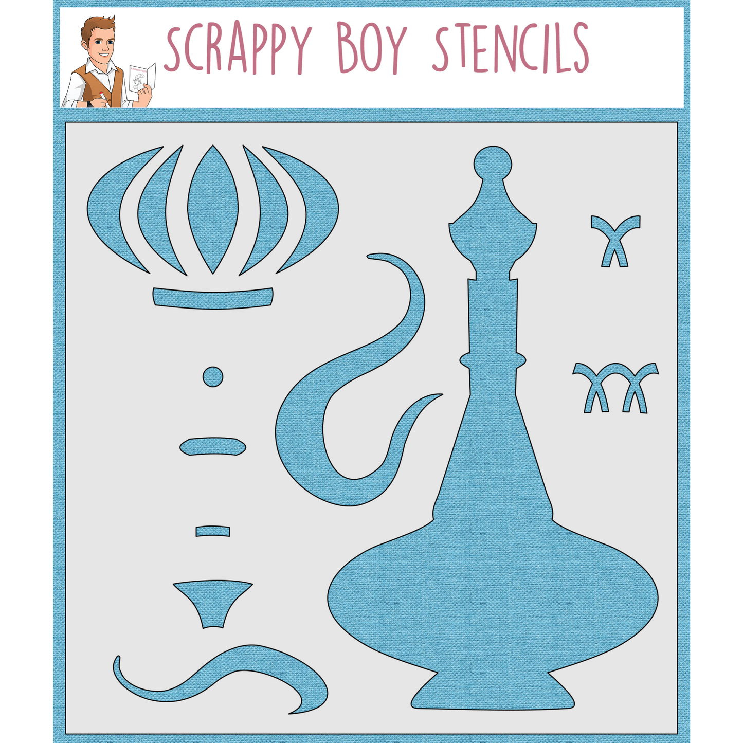 She's A Dream Bottle Builder Stencil scrappyboystamps