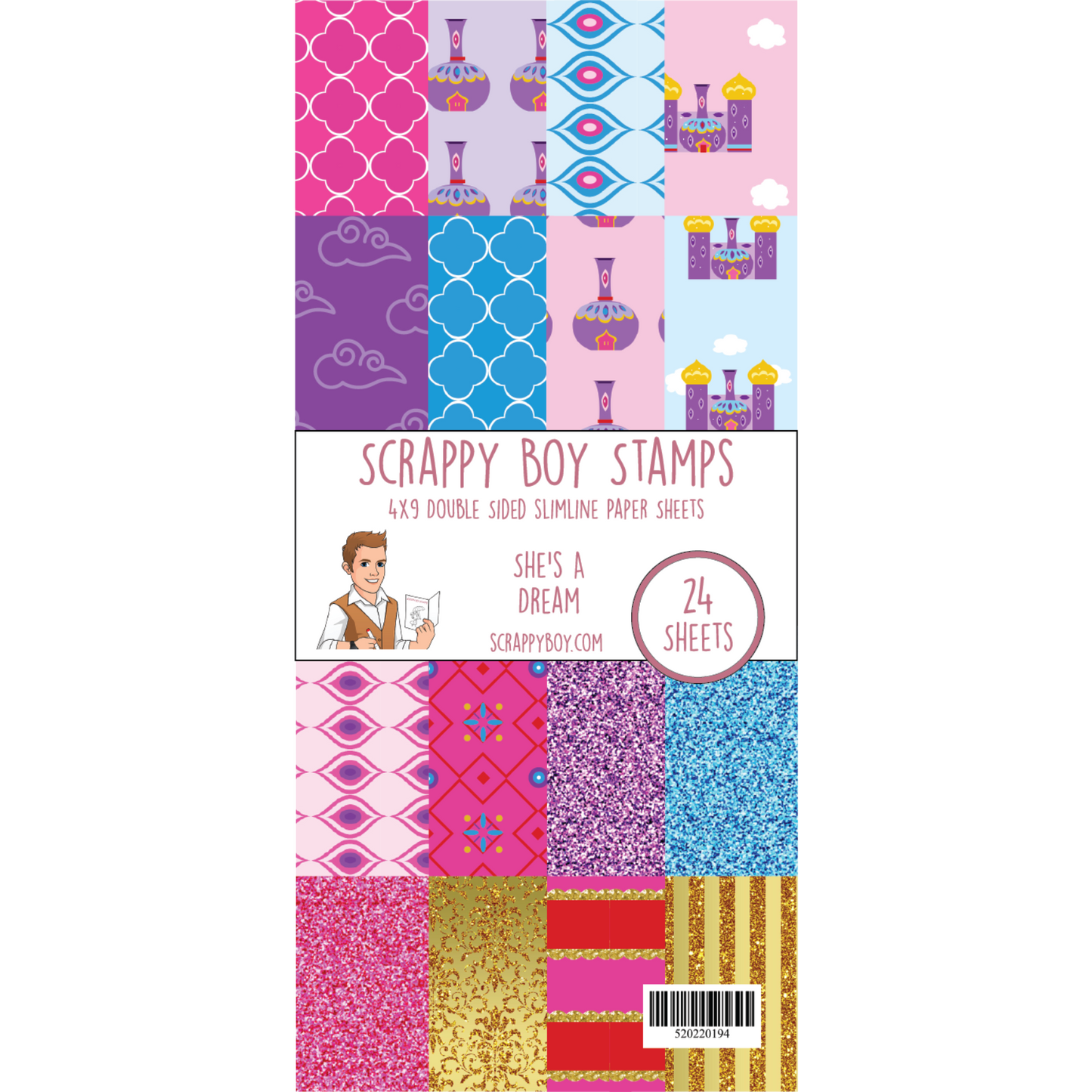 She's A Dream 4x9 Paper Pack scrappyboystamps