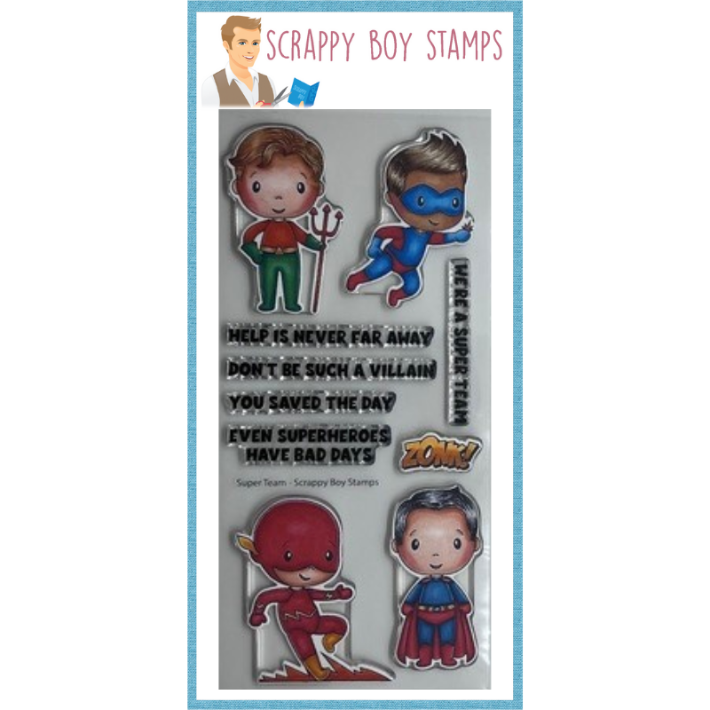 Super Team - 4x8 Stamp Set scrappyboystamps