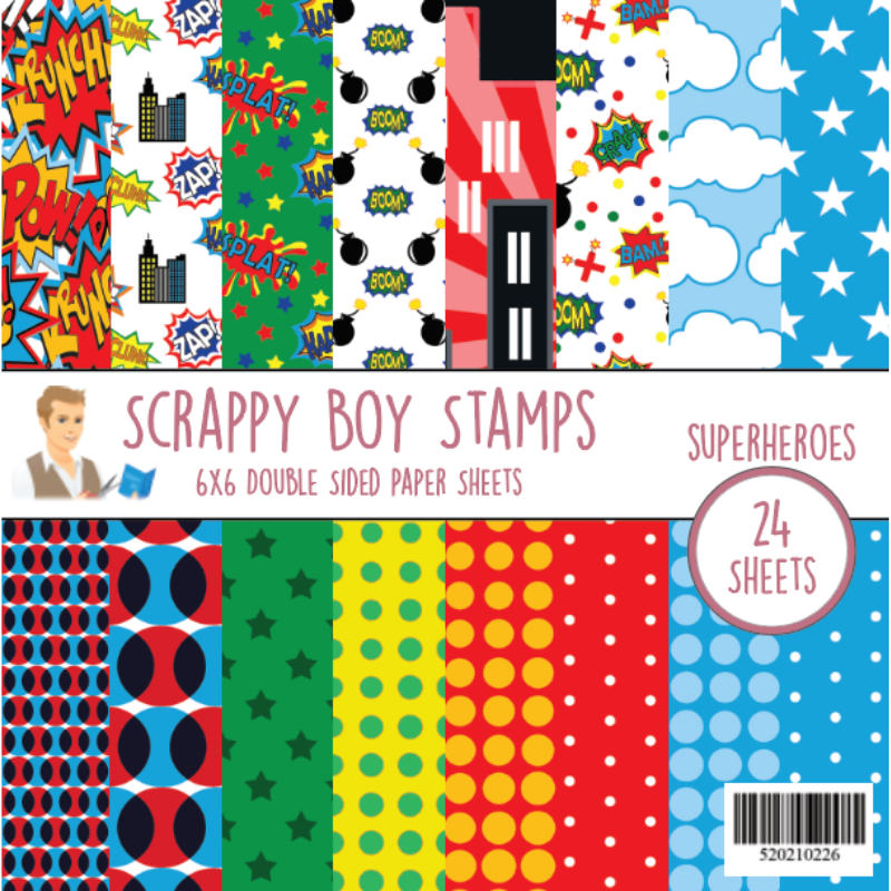 Superheroes 6x6 Paper Pack scrappyboystamps