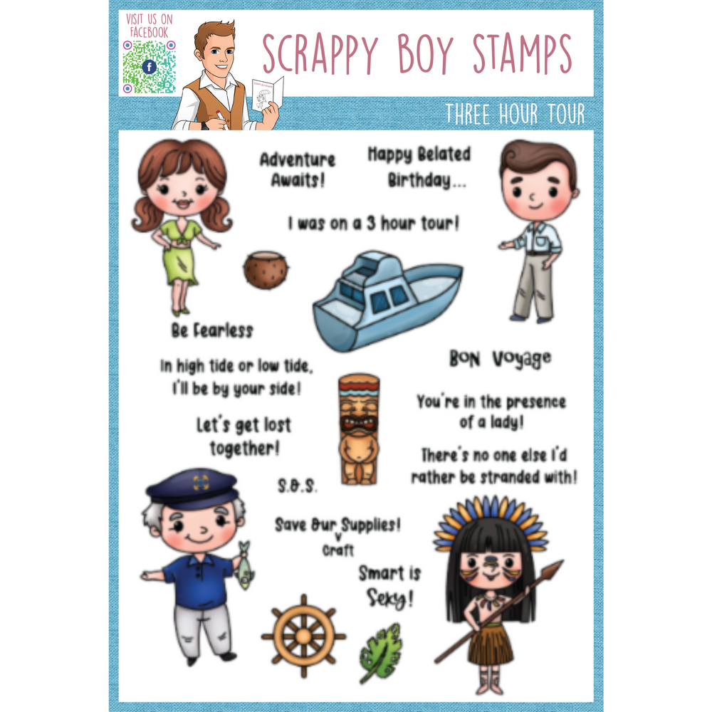 Three Hour Tour - 6x8 Stamp Set Scrappy Boy Stamps