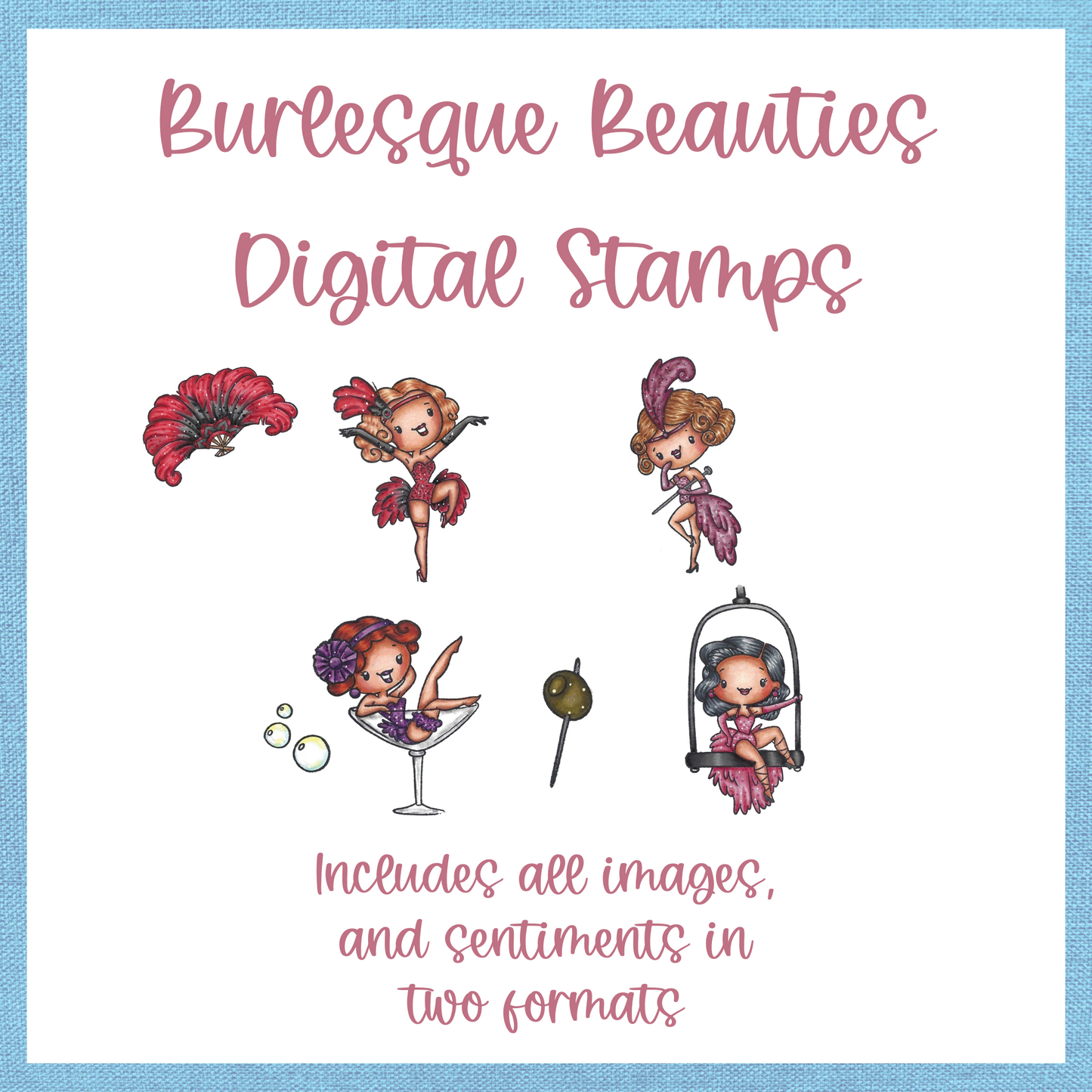 Burlesque Beauties - DIGITAL STAMPS scrappyboystamps