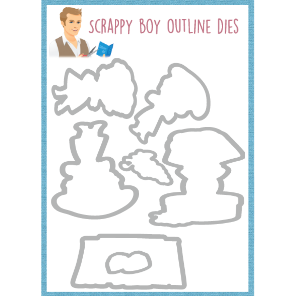 Outline Dies - Chocolate, Wine & Best Friends scrappyboystamps