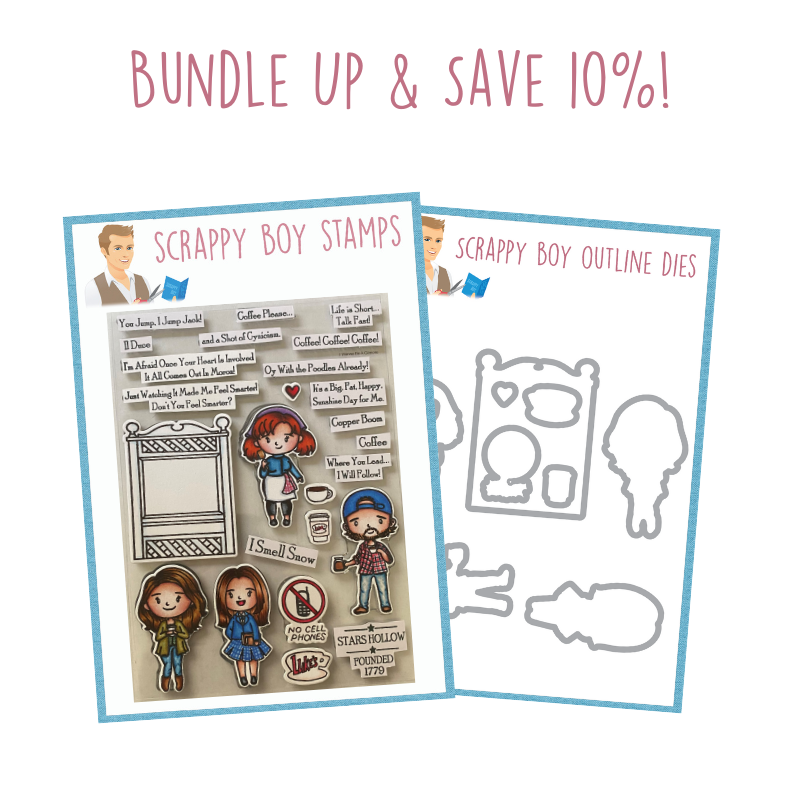 Bundle - Coffee Girls Stamp & Outline Dies scrappyboystamps