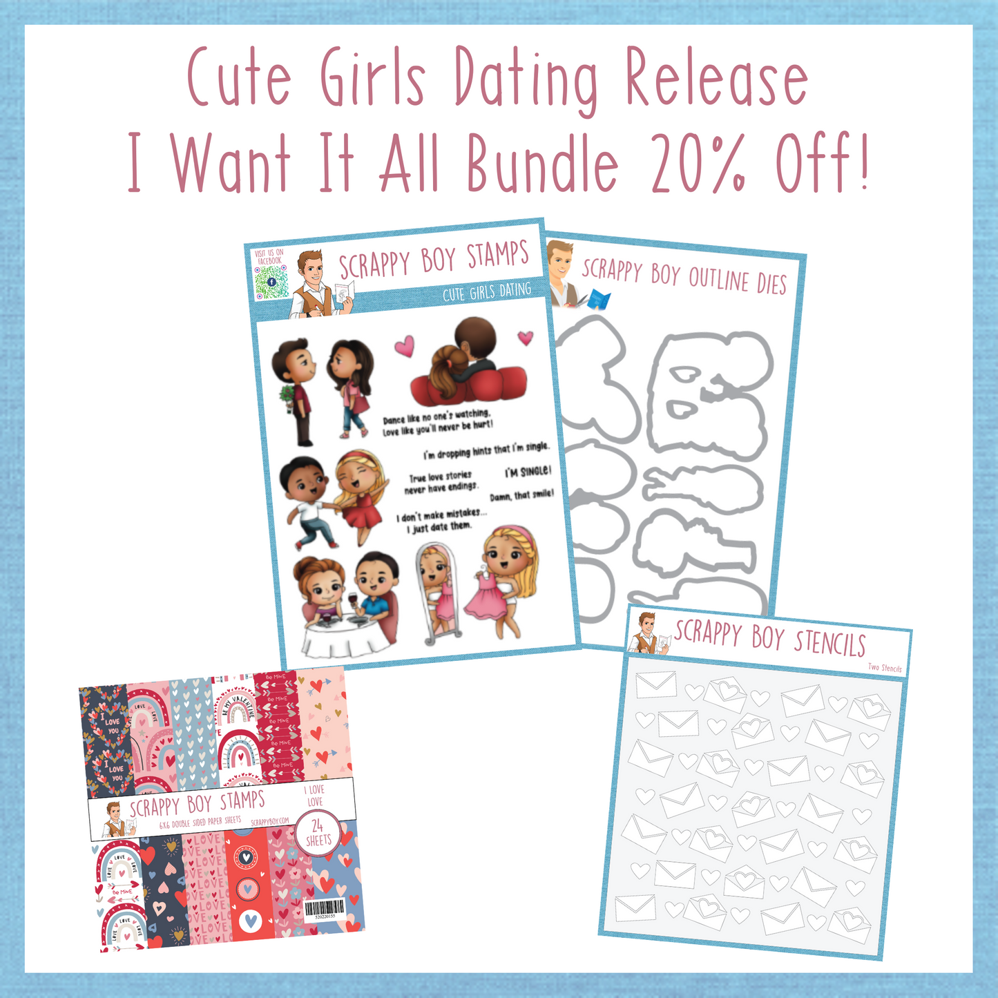 
                  
                    I Want It All Bundle - Cute Girls Dating Release scrappyboystamps
                  
                