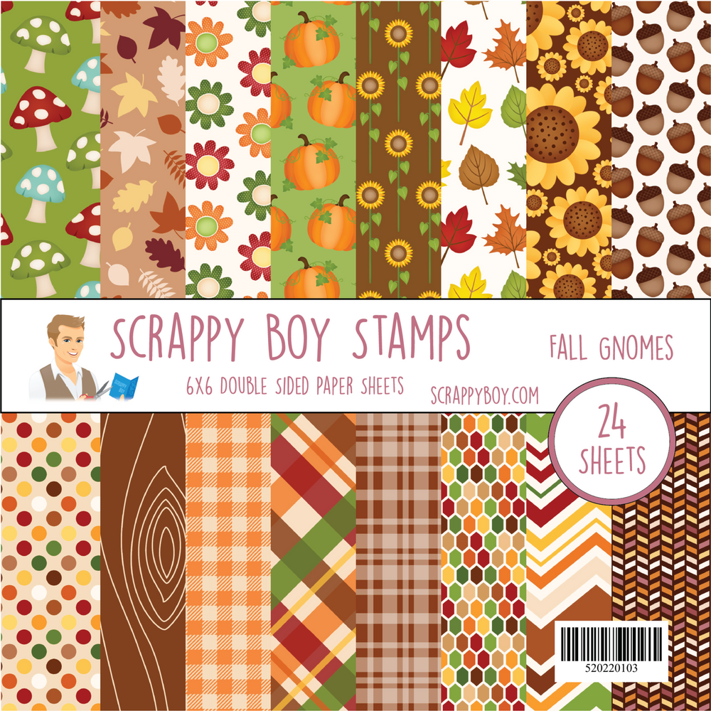 Fall Gnomes 6x6 Paper Pack scrappyboystamps