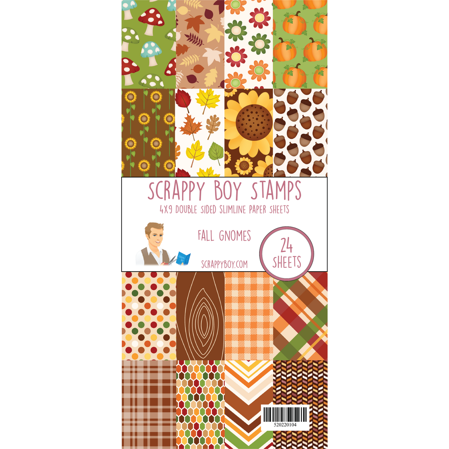 
                  
                    Fall Gnomes 4x9 Slimline Paper Pack scrappyboystamps
                  
                