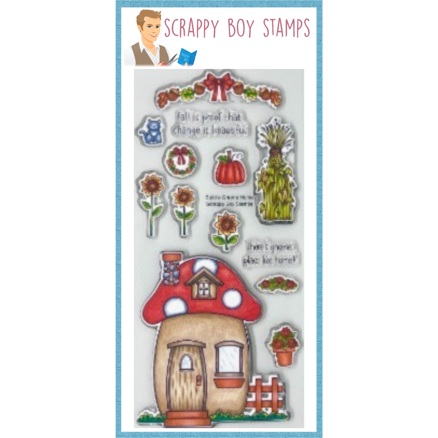 Build A Gnome Home - 4x8 Stamp Set scrappyboystamps