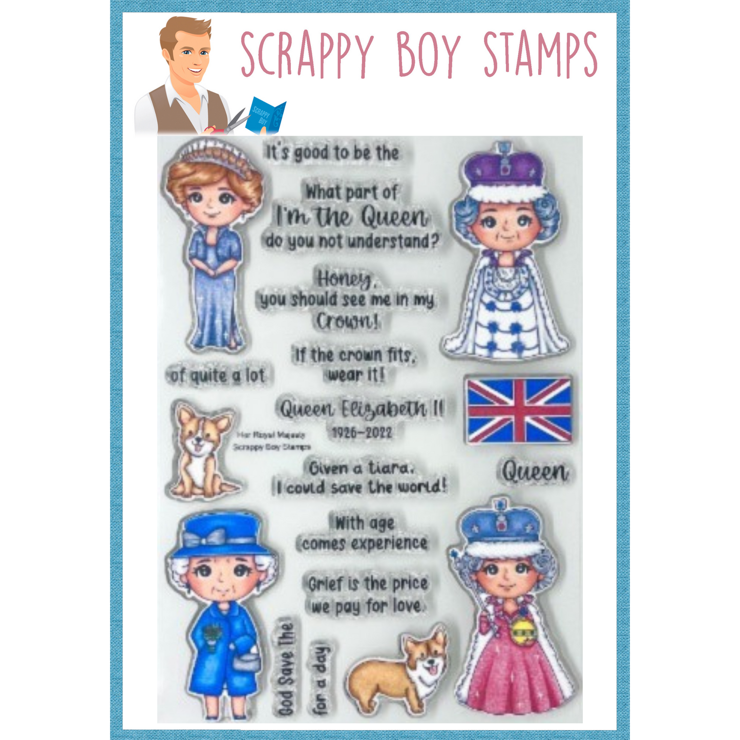Her Royal Majesty 6x8 Stamp Set Scrappy Boy Stamps