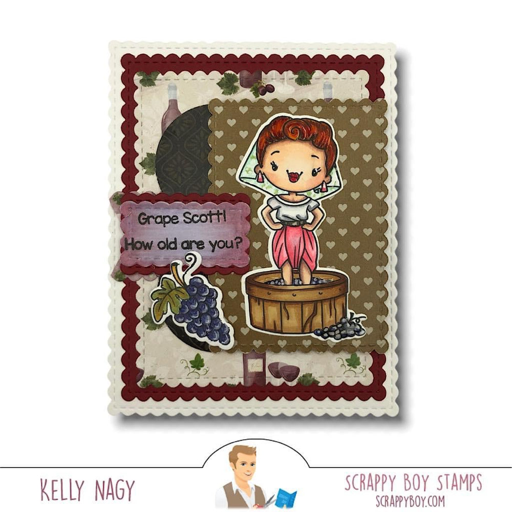 
                  
                    Chocolate, Wine & Best Friends - 6x8 Stamp scrappyboystamps
                  
                