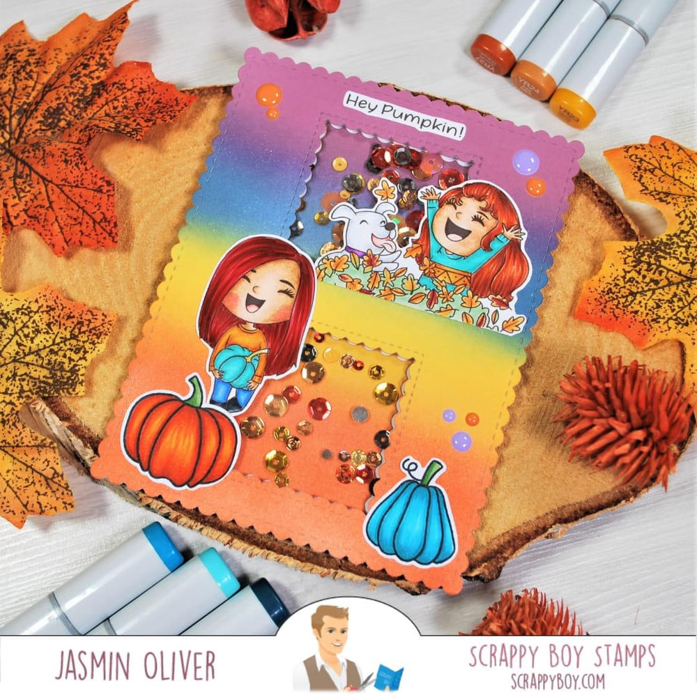 
                  
                    Cute Girls Fall Leaves 6x8 Stamp Set Scrappy Boy Stamps
                  
                