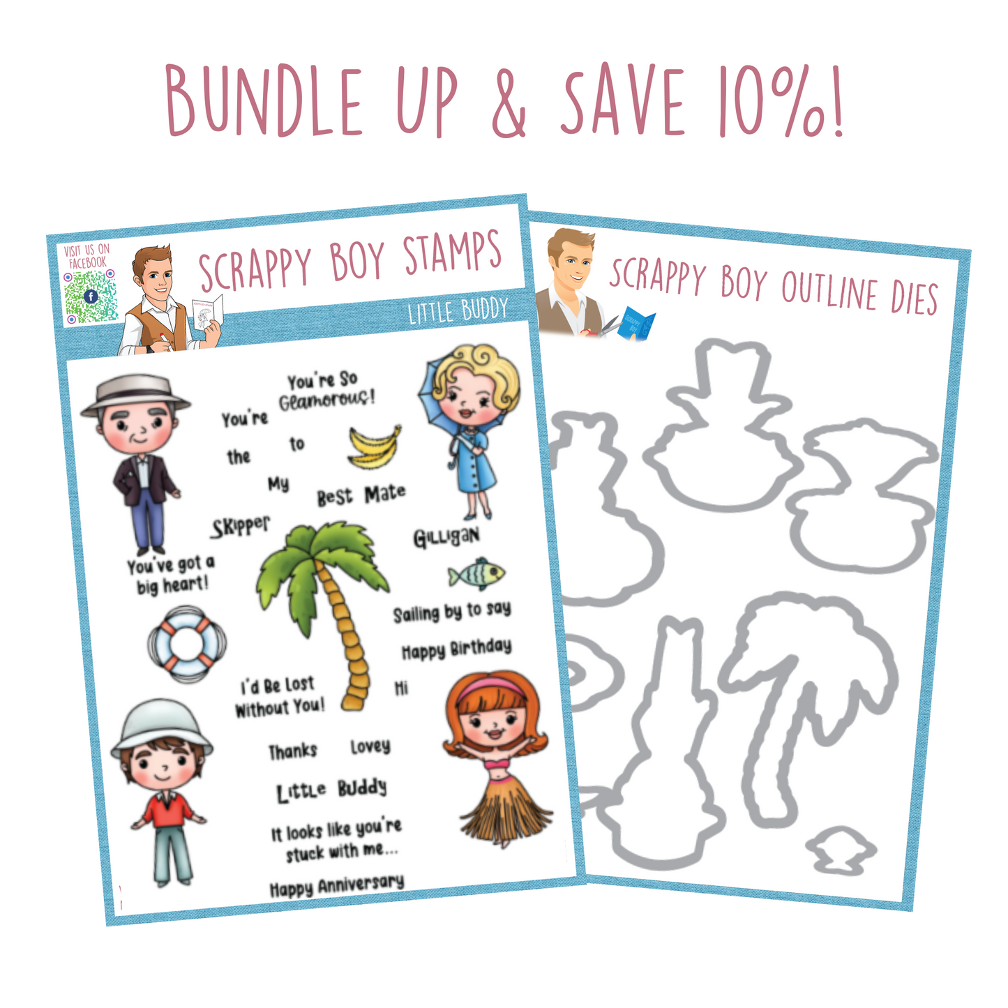Bundle - Little Buddy Stamp & Outline Dies scrappyboystamps