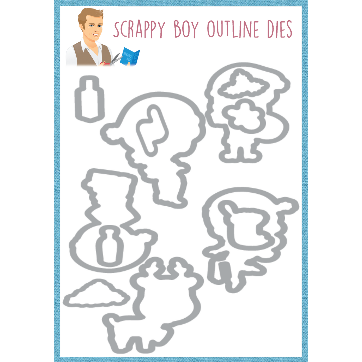 Bundle - Naughty List Stamp & Outline Dies scrappyboystamps