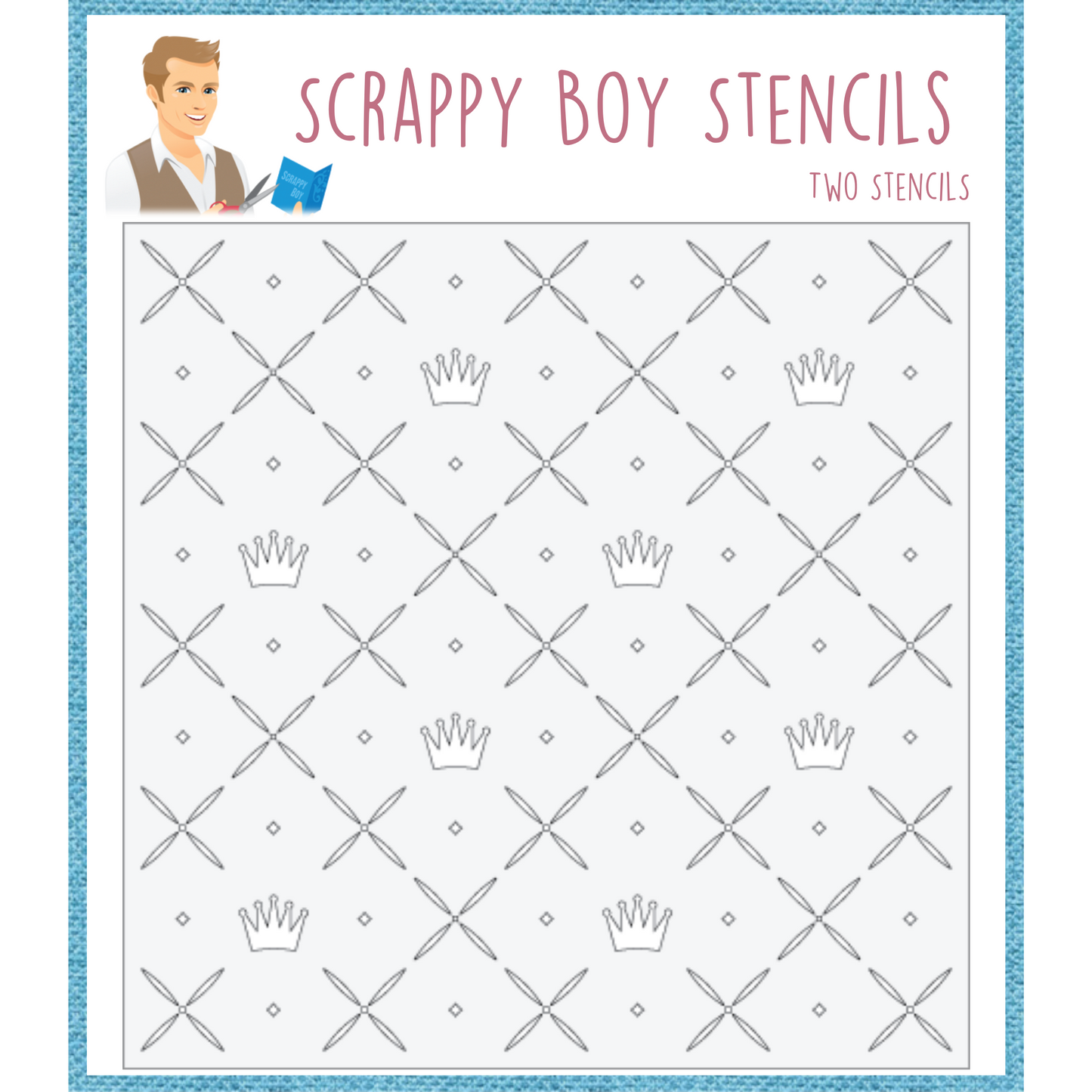 Her Royal Majesty Layered Background Stencil scrappyboystamps
