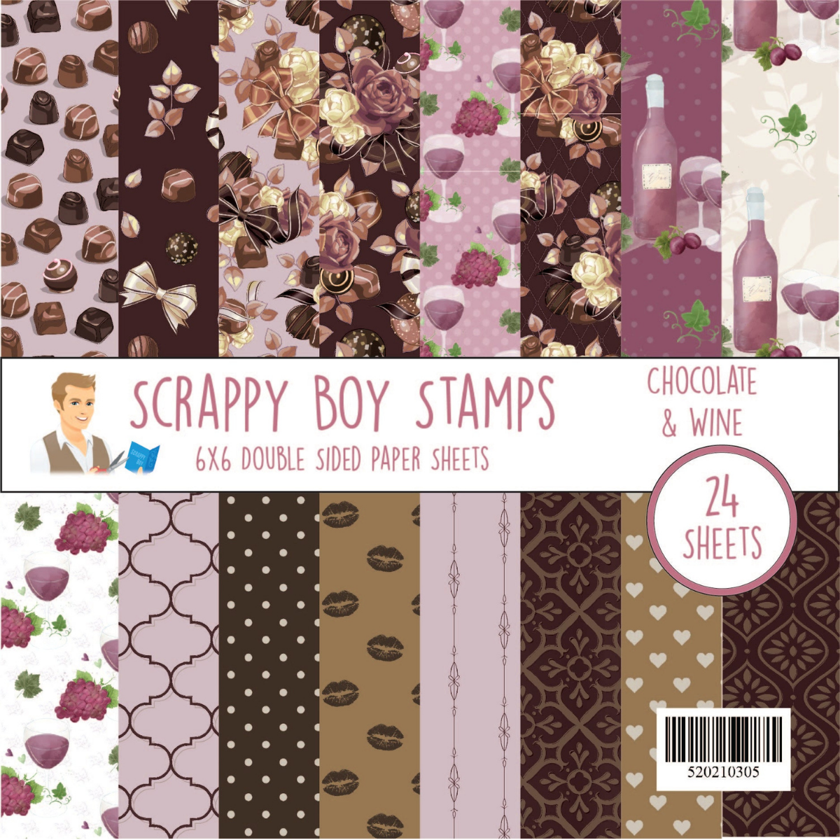 Chocolate & Wine 6x6 Paper Pack scrappyboystamps