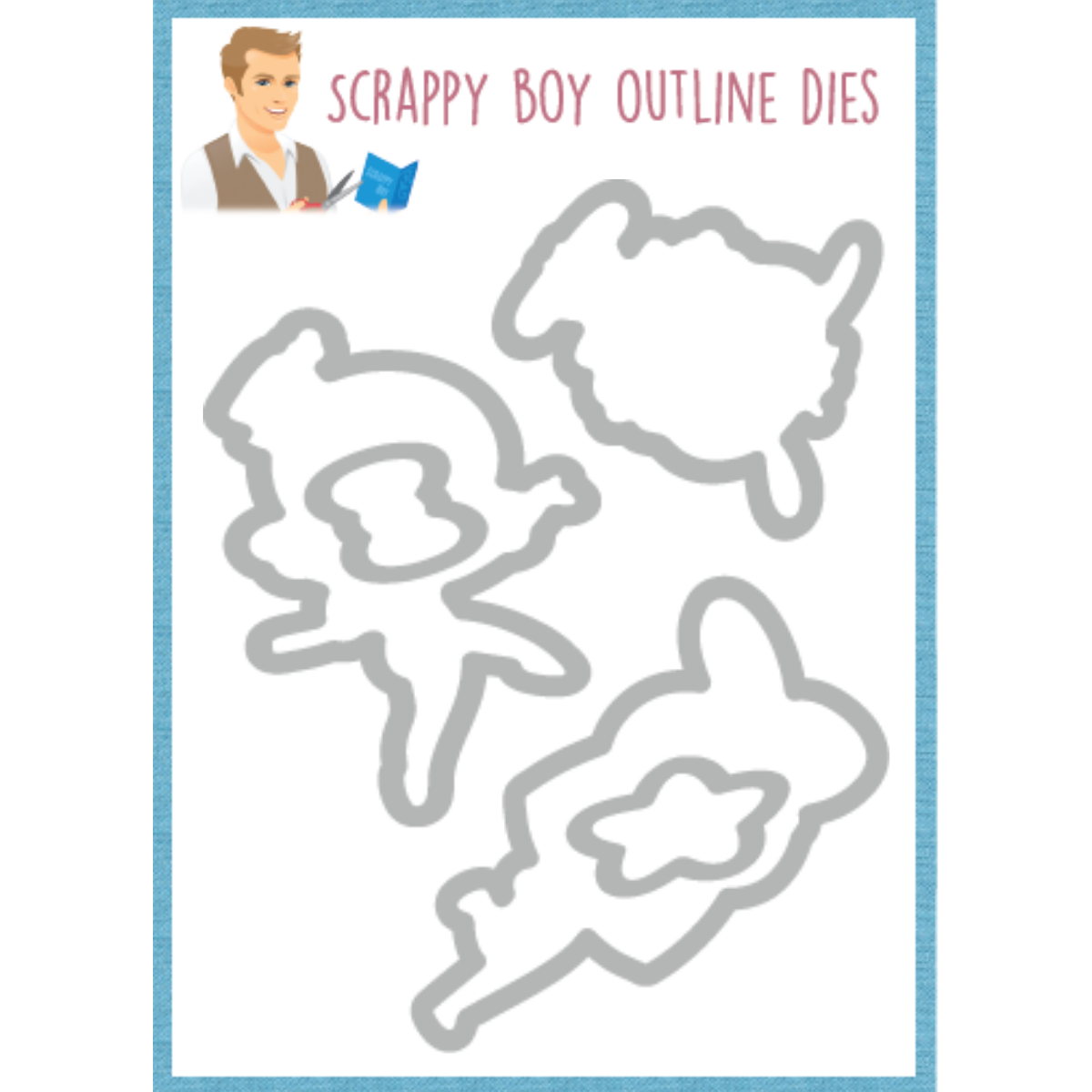 Outline Dies - Hello Friends 4x6 Set scrappyboystamps