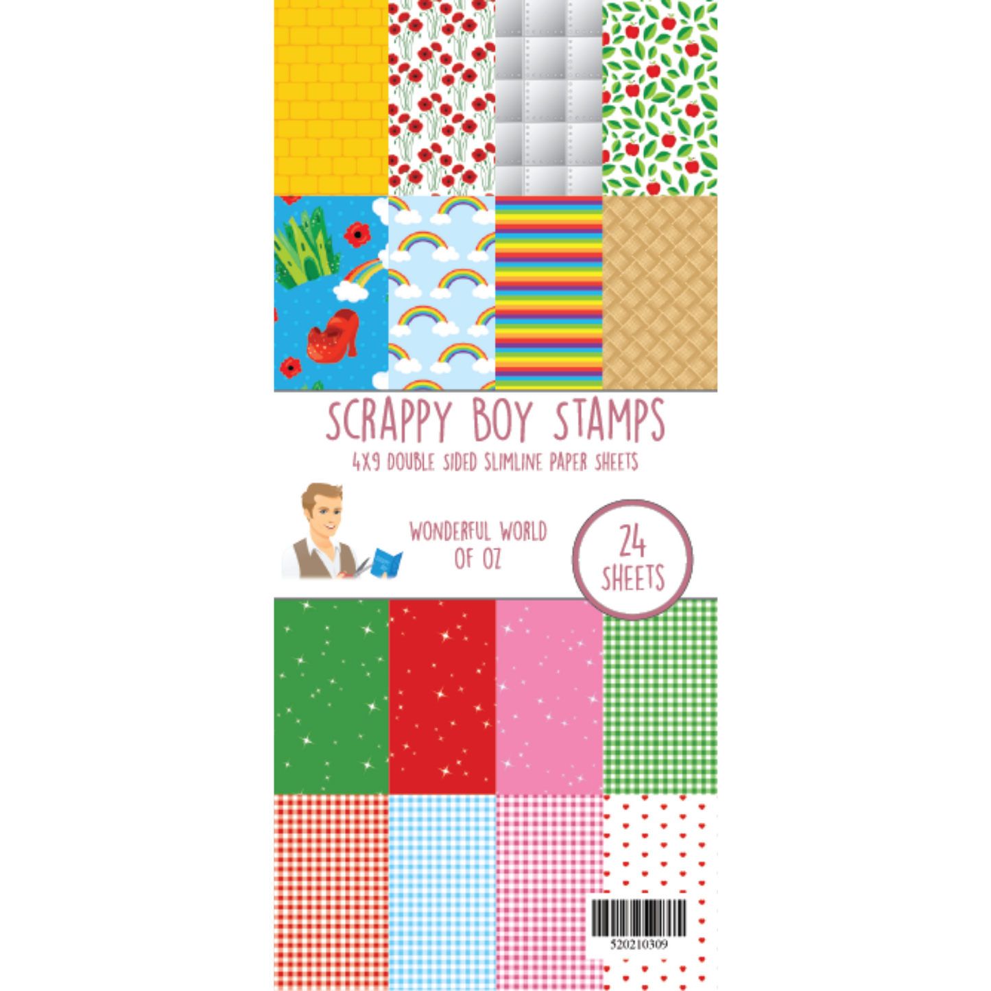 Wonderful World of Oz 4x9 Slimline Paper Pack scrappyboystamps