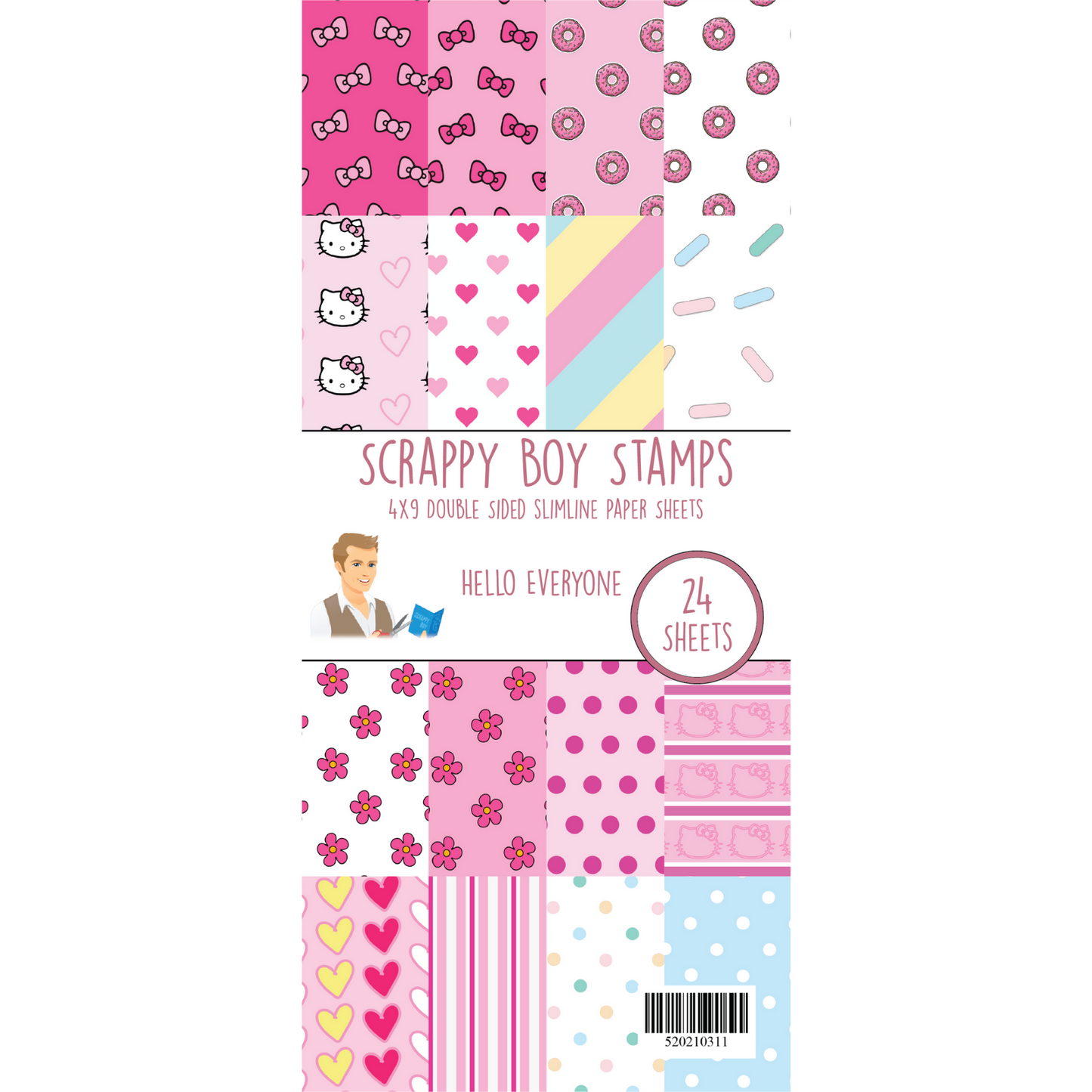 Hello Everyone 4x9 Slimline Paper Pack scrappyboystamps
