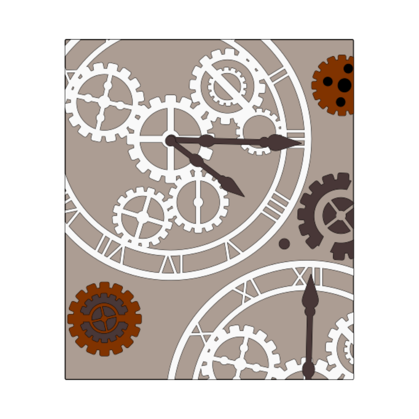 Steampunk Clock & Gears Stencil scrappyboystamps