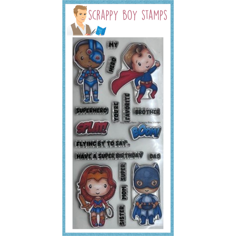 You're My Hero - 4x8 Stamp Set scrappyboystamps
